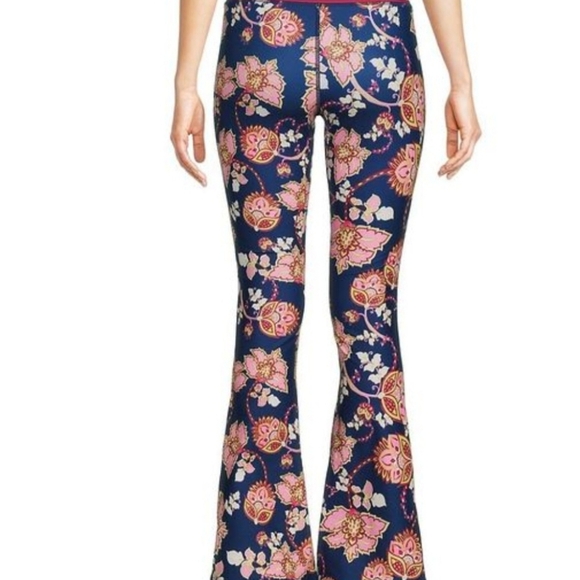 Johnny Was Pants - Johnny Was Blue Floral Baby Bell Montreux  Flare Pants Medium NWT